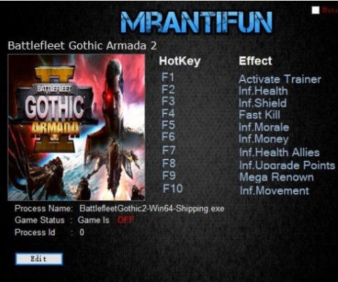 哥特舰队阿玛达2九项修改器 v3.4