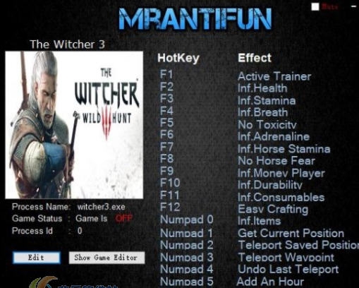 巫师3狂猎二十四项修改器 v3.5