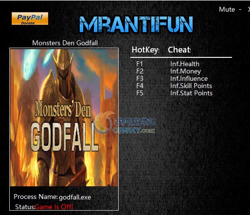 恶魔巢穴神之陨落五项修改器 v3.5