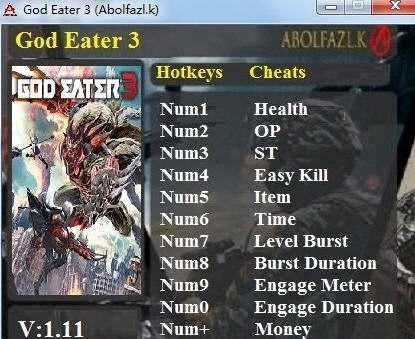 噬神者3十二项修改器 v1.16