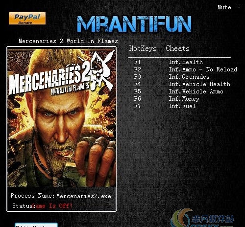 雇佣兵2战火纷飞八项修改器 v3.6