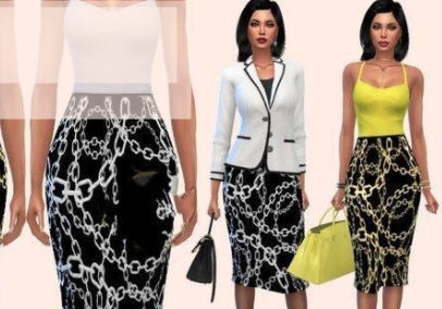 模拟人生4铁链图案长裙MOD v2.6