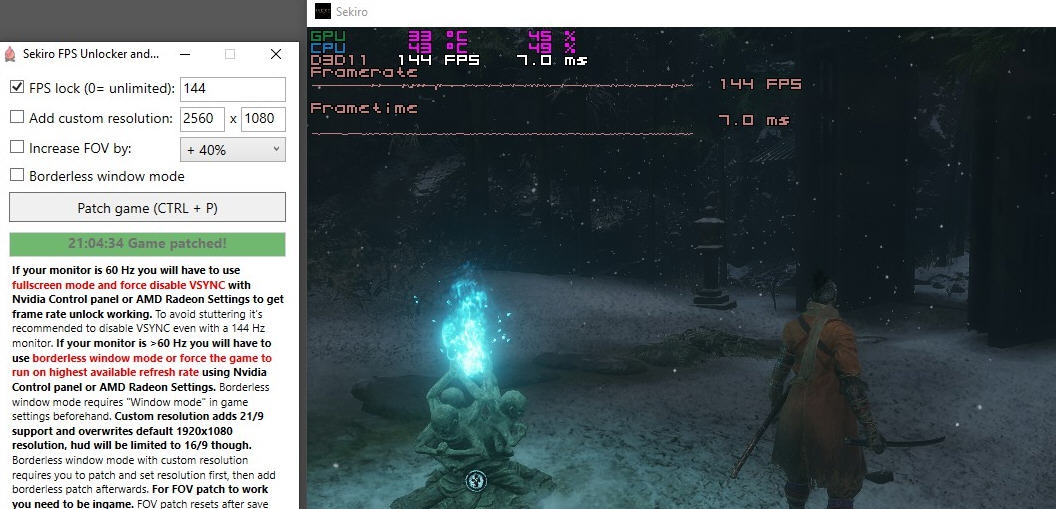 只狼影逝二度解锁帧率加入超宽比例MOD v2.7