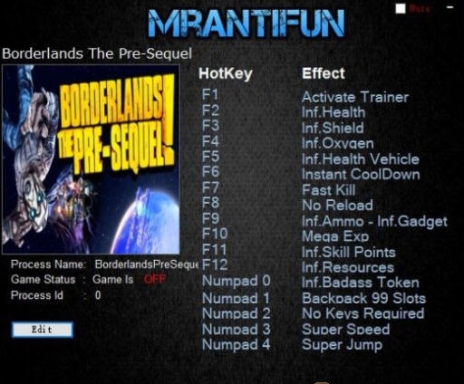 无主之地前传十七项修改器 MrAntiFunv1.4