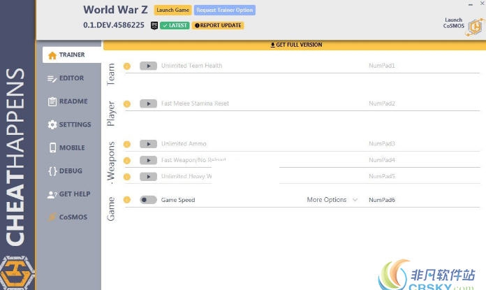 僵尸世界大战修改器七项作弊工具 v1.7