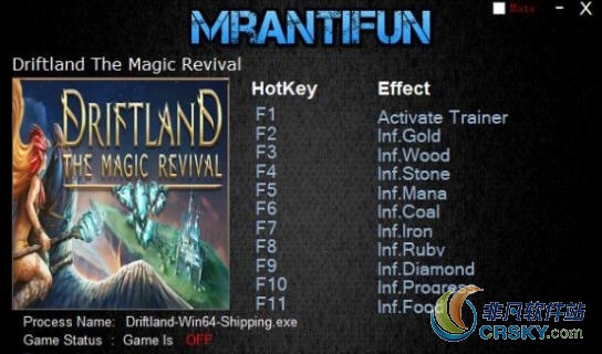 漂移大陆魔法复兴1.0修改器(十项) v1.50