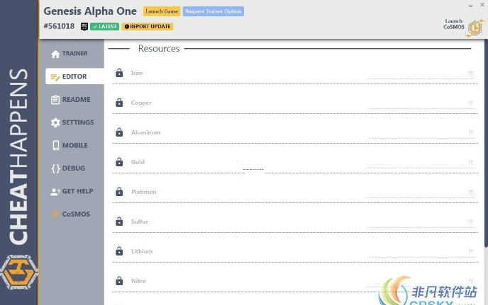 创世纪阿尔法一号v561018修改器(八项) v2.10