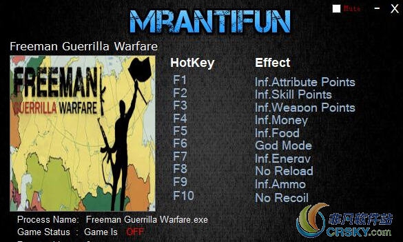 自由人游击战争0.911修改器(十项) v1.89