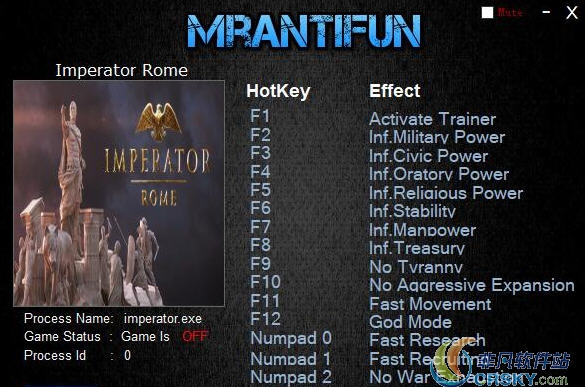 大将军罗马1.0.1修改器(十六项) v1.100