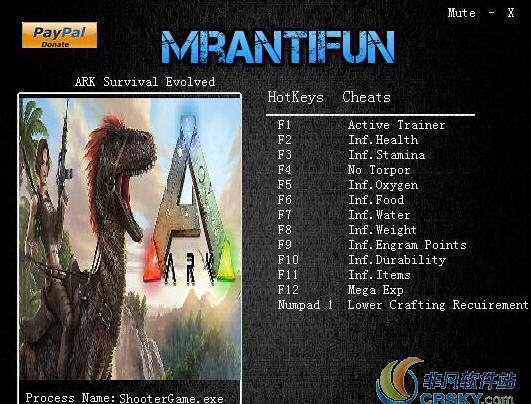 方舟生存进化295.108修改器(十二项) v1.23