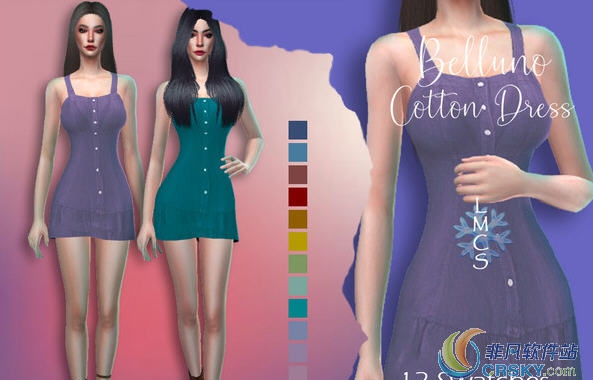 模拟人生4吊带棉质连衣裙MOD v2.36