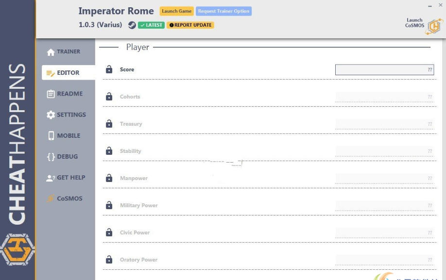 大将军罗马1.0.3修改器(十一项) v1.30