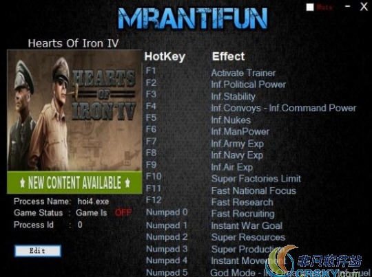 钢铁雄心4修改器(二十四项) v1.7.7