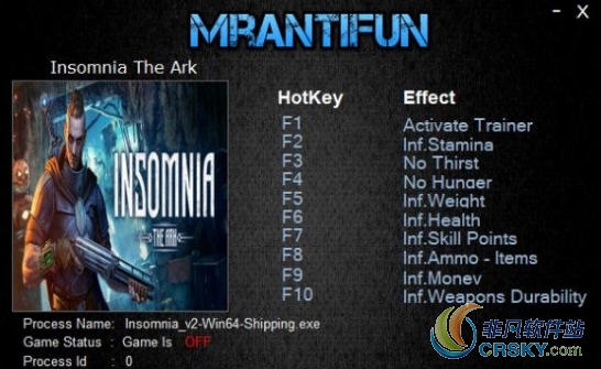 失眠方舟修改器(九项) v1.61