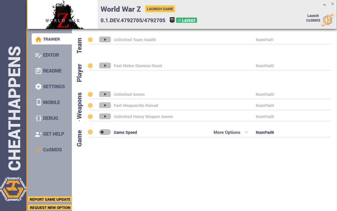 僵尸世界大战修改器(七项) v0.7