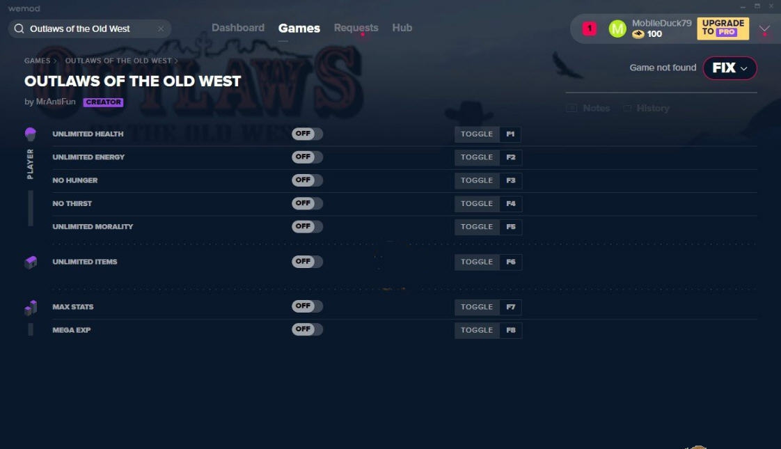 西部狂徒修改器(八项) v1.2.9