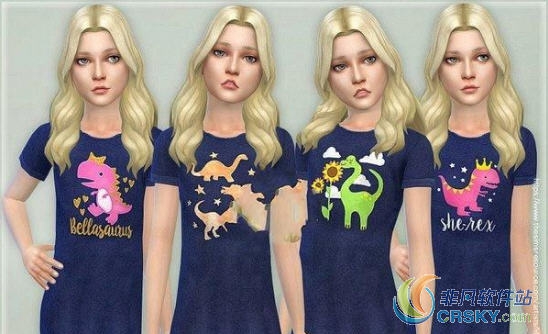 模拟人生4可爱的卡通龙连衣裙MOD v1.22