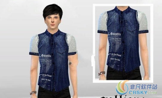 模拟人生4男款牛仔衬衫MOD v1.46