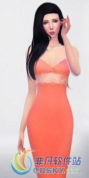 模拟人生4纯色吊带女性连衣裙MOD v1.44