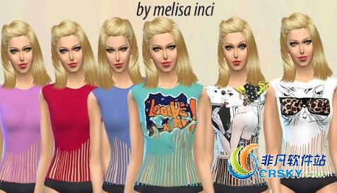 模拟人生4女性印花流苏上衣MOD v1.42