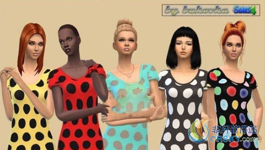 模拟人生4女性彩色斑点服装MOD v2.62