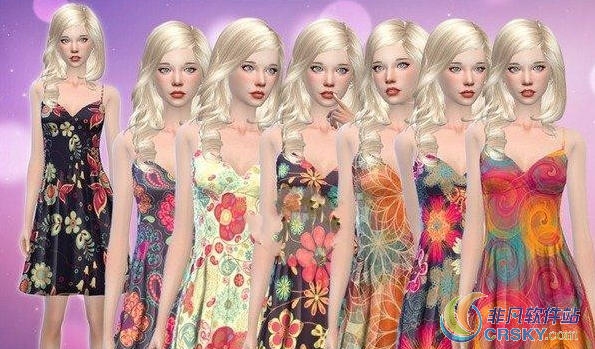 模拟人生4彩色美丽吊带连衣裙MOD v2.19