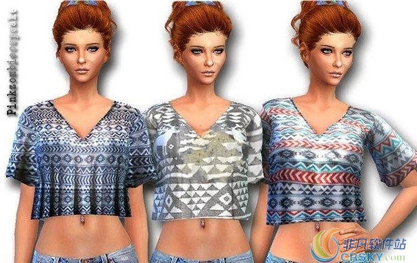 模拟人生4民族风格女性短衫MOD v2.21