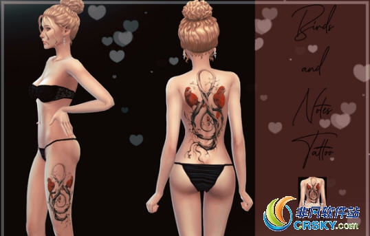 模拟人生4女性时尚鸟纹身MOD v1.62