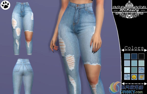 模拟人生4高腰破洞牛仔裤MOD v2.32