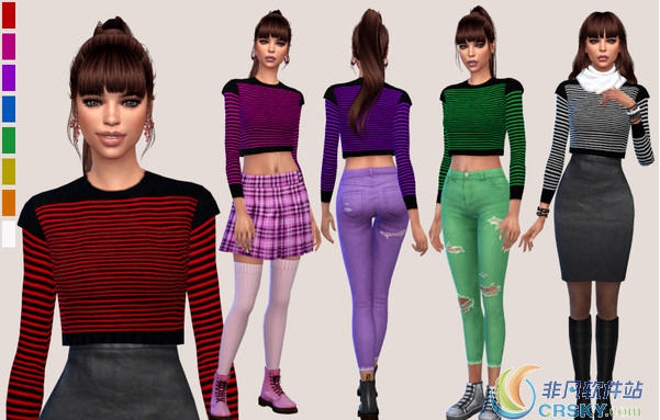 模拟人生4女性条纹毛衣MOD v2.21