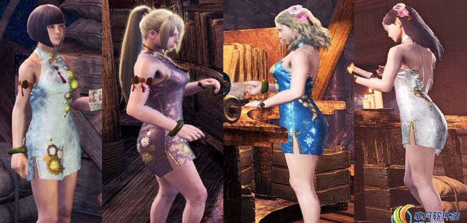 怪物猎人世界冰原短款中国旗袍MOD v1.39