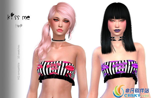 模拟人生4火辣唇印抹胸上衣MOD v2.63