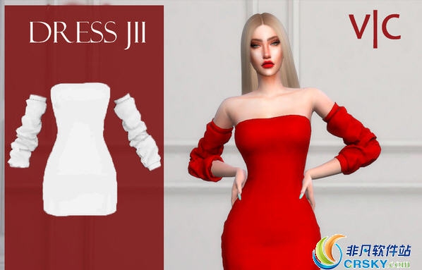 模拟人生4露肩连衣裙MOD v2.34