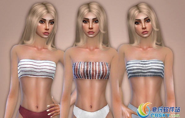 模拟人生4条纹抹胸比基尼MOD v1.56