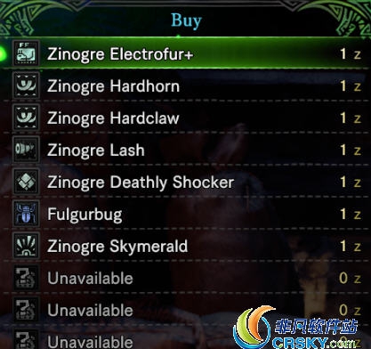 怪物猎人世界冰原1Z价格商店MOD v1.15