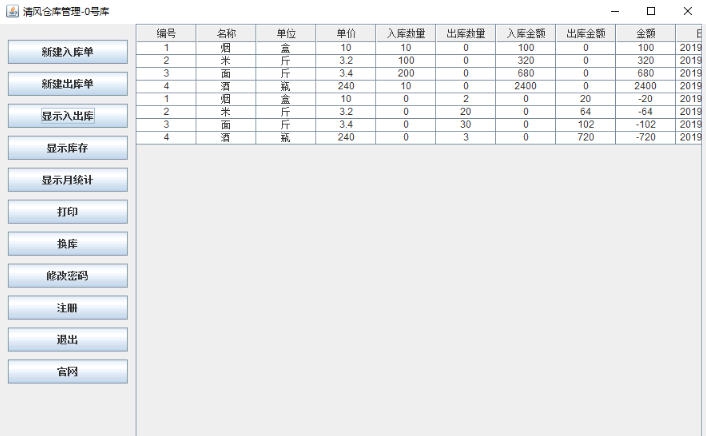 清风仓库管理java版 v1.4