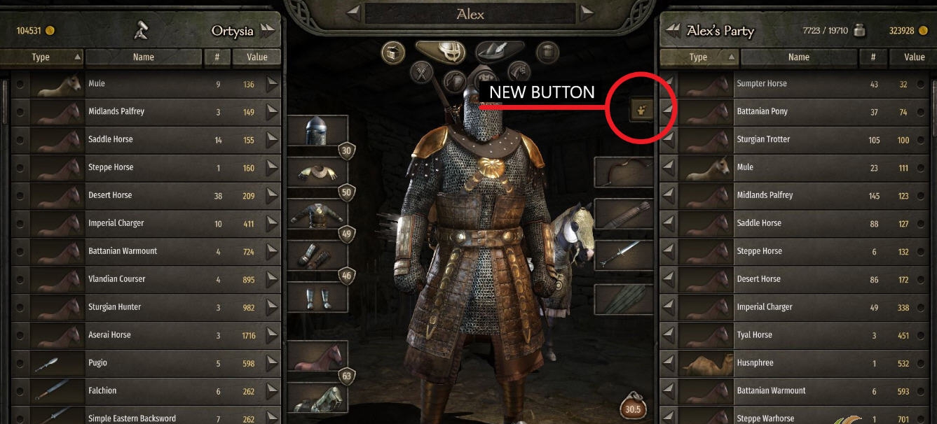 骑马与砍杀2一键装备最佳物品MOD v2.37