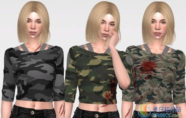 模拟人生4露腹迷彩上衣MOD v2.42