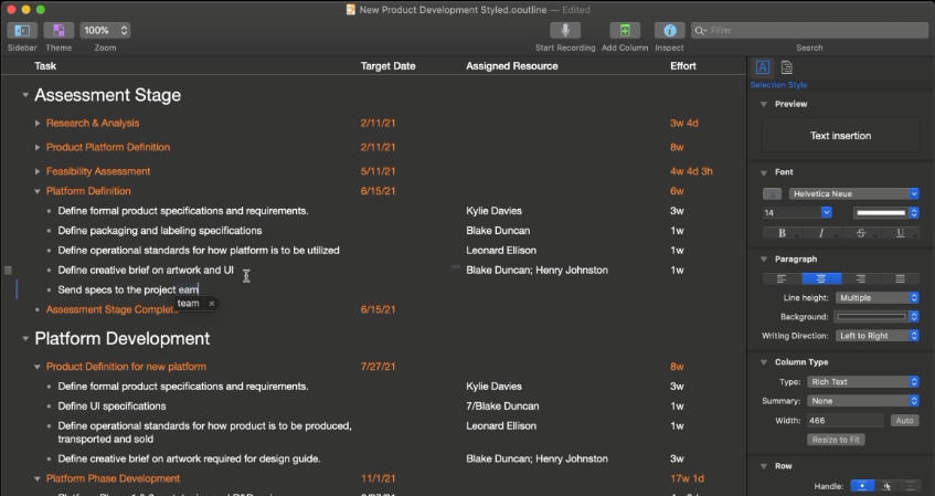 OmniOutliner for Mac v5.6.4