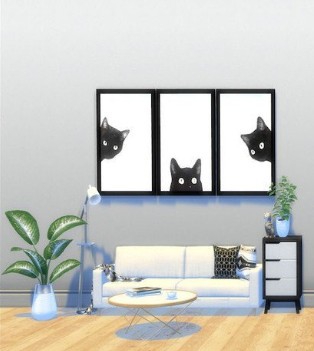 模拟人生4可爱的黑猫挂画MOD v2.24