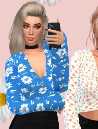 模拟人生4夏季女性印花上衣MOD v1.50