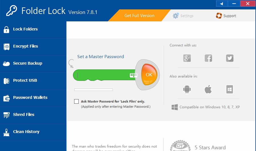 文件加密保护工具Folder Lock v7.8.5
