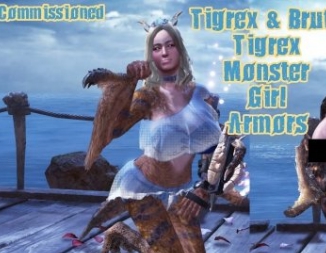 怪物猎人世界冰原清凉怪物女孩装甲MOD v2.58