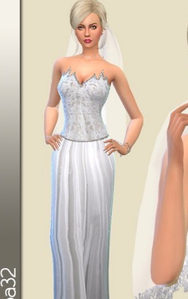 模拟人生4火焰花边白色婚纱MOD v3.74