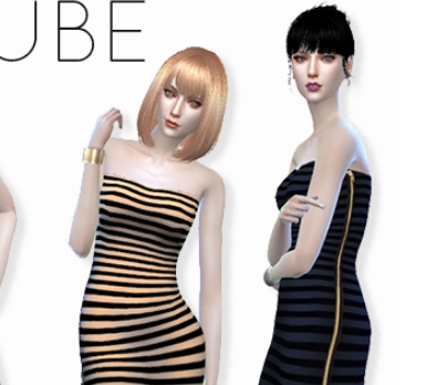 模拟人生4经典的条纹连衣裙MOD v1.19