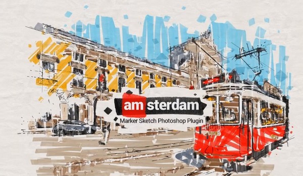 Marker Sketch Toolkit(PS一键生成素描水彩效果插件) v1.6