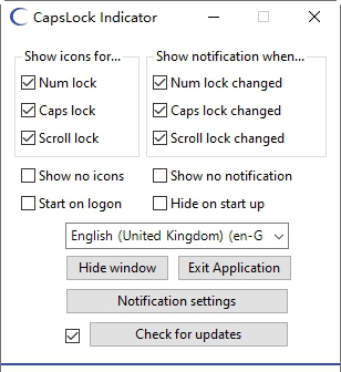 键盘指示灯软件CapsLock Indicator v3.8.0.7