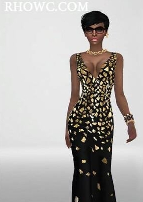 模拟人生4金色亮片黑色连衣裙MOD v3.11