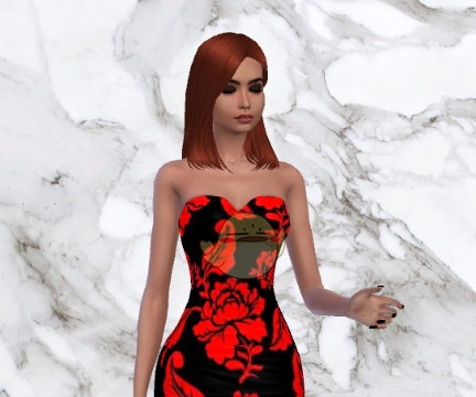 模拟人生4红黑色玫瑰连衣裙MOD v1.75