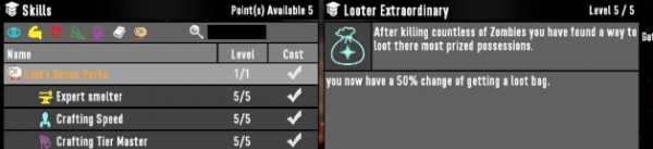 七日杀战利品袋掉率增加技能MOD v1.92